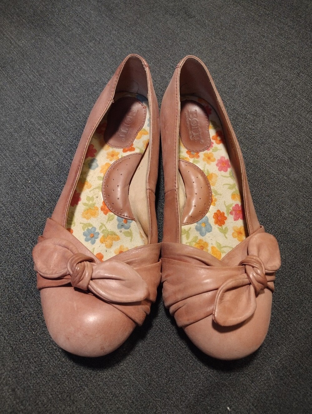 Born Pinkish Tan Knot Front Ballet Flats